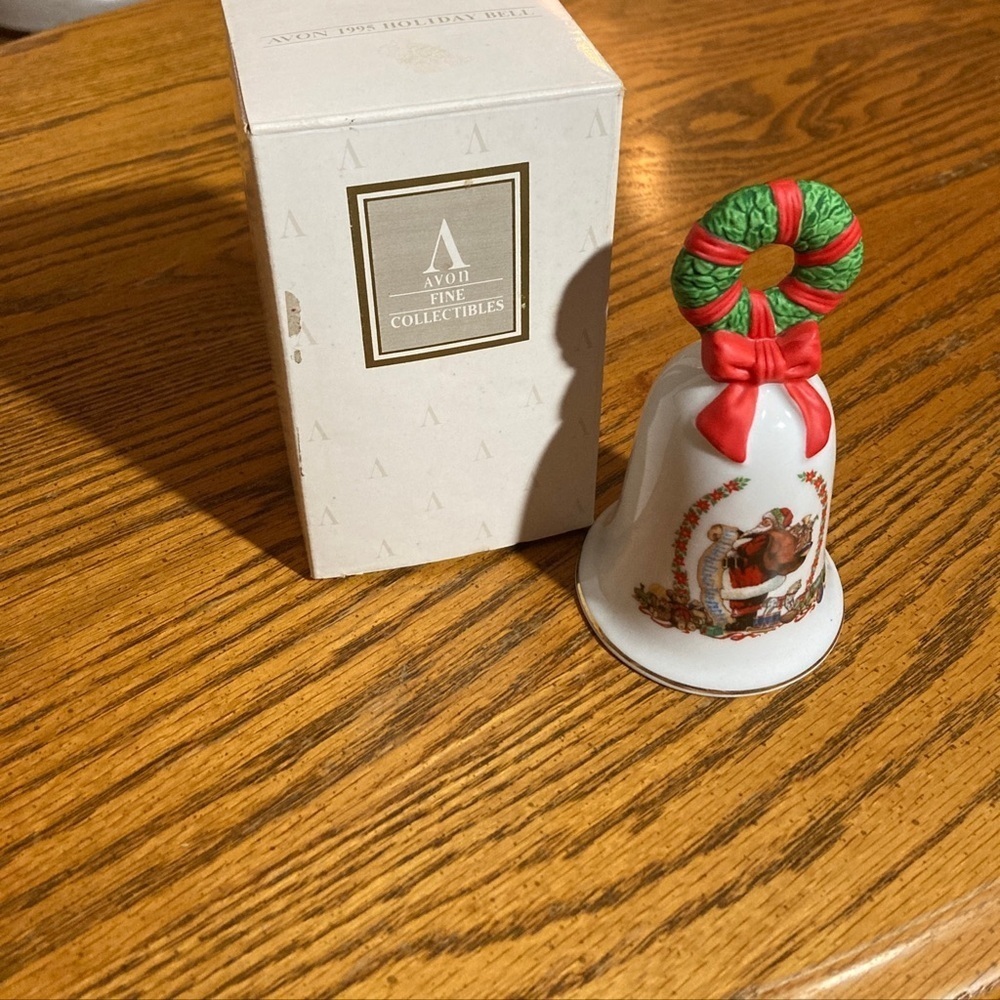 Vintage 1995 Avon Collectible Holiday Christmas Bell - Porcelain